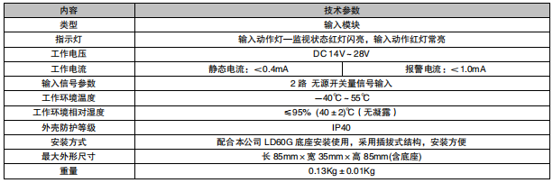 福建利達LD4400G-2輸入模塊接線安裝技術