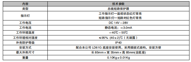 福建利達LD3600G總線短路保護器接線安裝技術