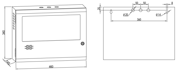 重慶利達(dá)NAJ2100 消防應(yīng)急廣播設(shè)備/消防電話外箱尺寸